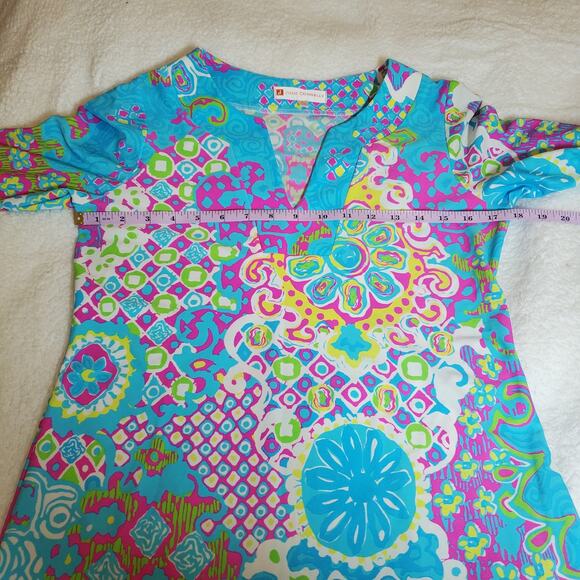 Jude Connally Colorful Printed Medallion Dress 3/4 Sleeves Women's Size Small - Picture 10 of 13